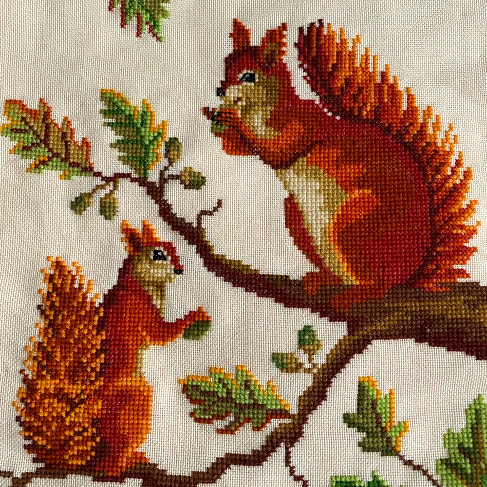 Vintage chipmunk tapestry wall hanging
